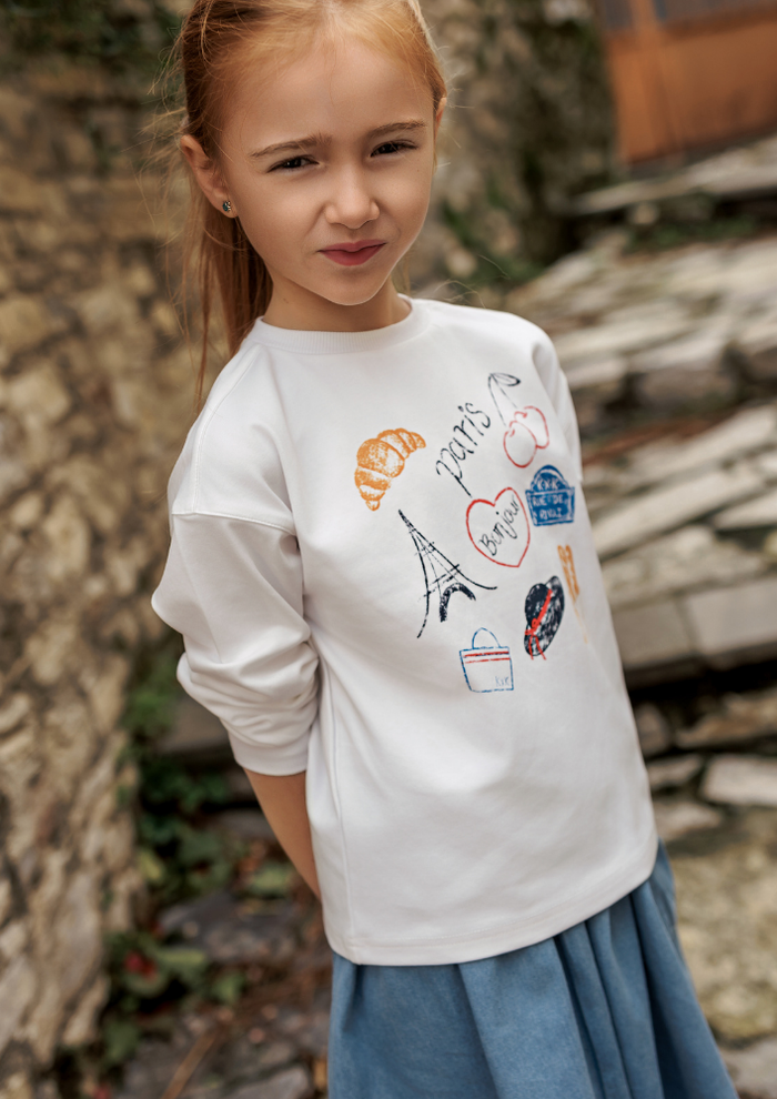 Petit Paris Girls Icon Sweatshirt Long Sleeve
