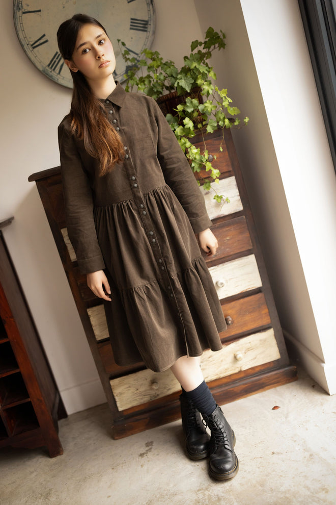 Corduroy Tiered Dress